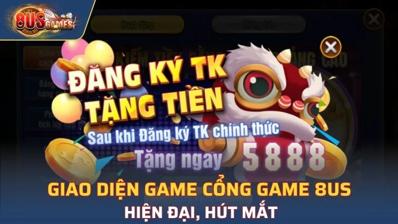 Giao diện game cổng game 8US hiện đại, hút mắt